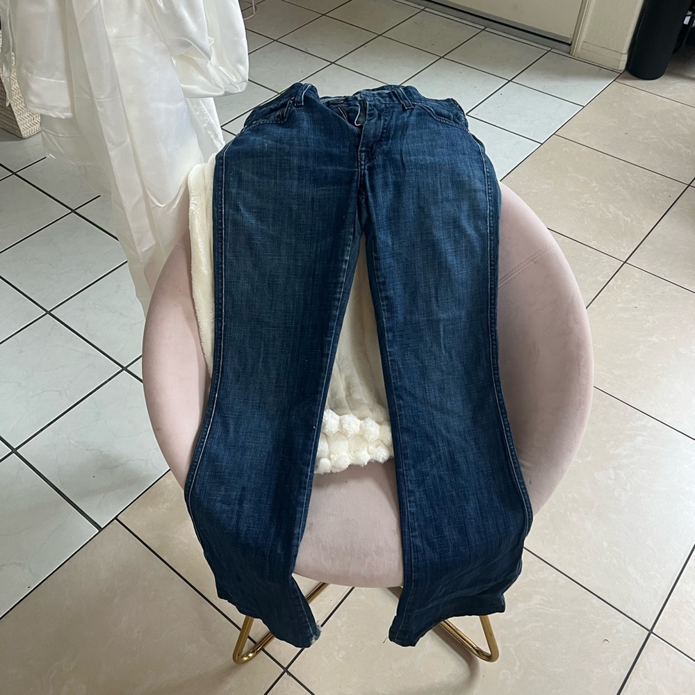 7 For All Mankind Dark Blue Boot Cut Jeans